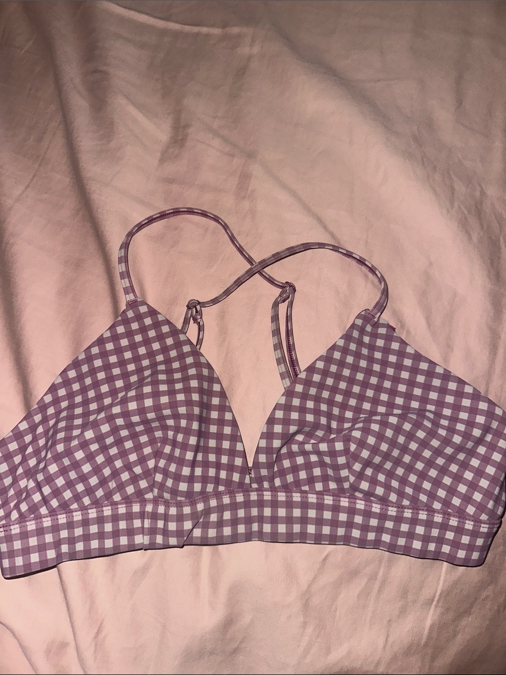 ALO Yoga Lavender Gingham Bralette